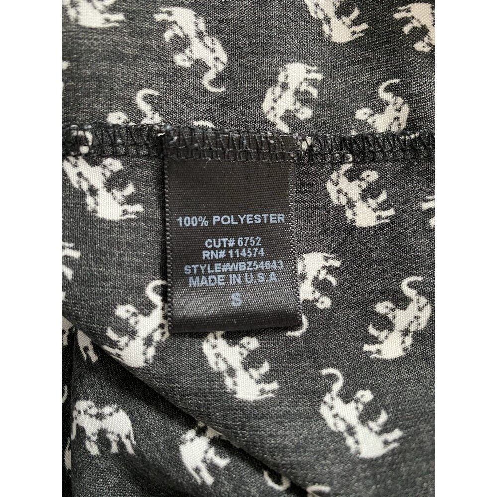 Pleione Womens Size Small Black/White Elephant Print Tank Top Scoop Neck USA - Picture 6 of 8